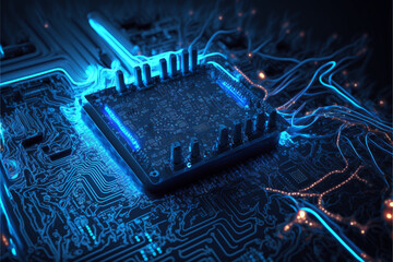 Abstract Electronic Circuit Board Background, Generative ai