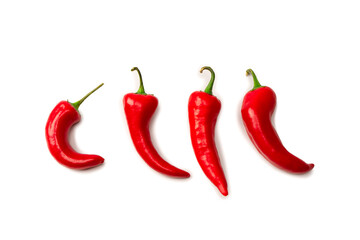 Red hot chili pepper isolated on a white background.