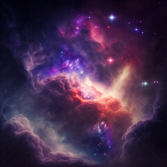 Galaxy, stars and nebula