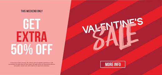 Promo for Valentine's Day. Vector illustration for greeting cards, mobile apps, banner design, sales posters and web ads