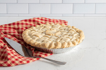 Handmade Apple Pie with a Lattice Crust