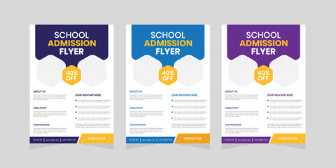 Creative and simple kids and children school admission flyer and handout concept design