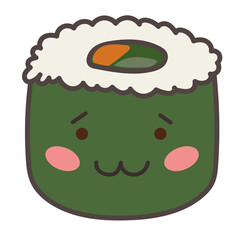 Asian Food Symbol Element Funny Cartoon Icon Asian Sushi Roll Symbol Decoration Element Doodle Cute Bright Happy Icon Silhouette Talisman Icon