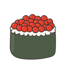 Asian Food Symbol Element Funny Cartoon Icon Asian Sushi Roll Symbol Decoration Element Doodle Cute Bright Happy Icon Silhouette Talisman Icon