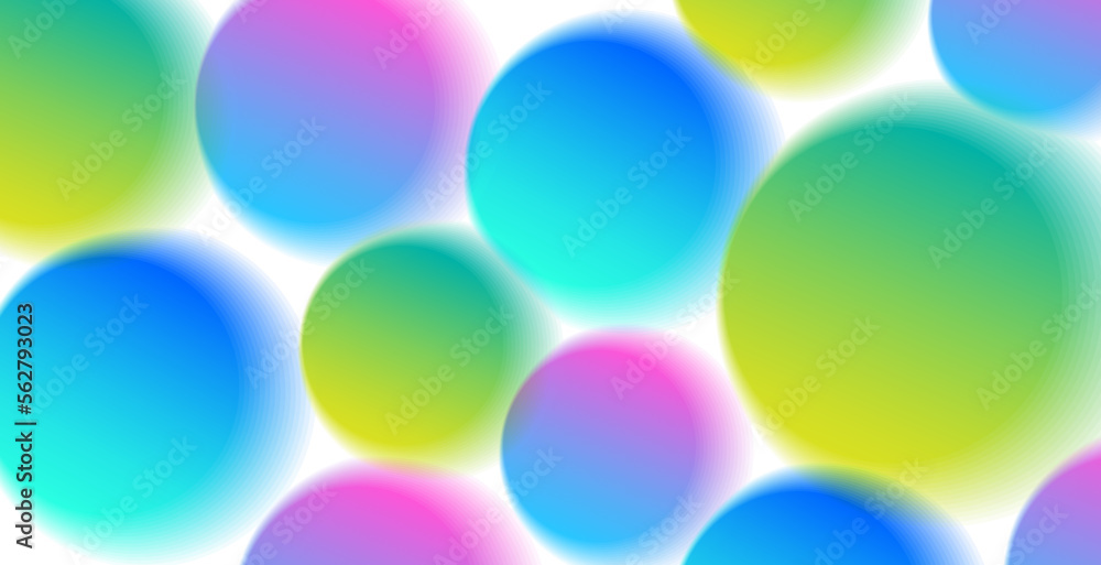 Poster colorful blurred bubbles creating smooth texture on white background, abstract pattern