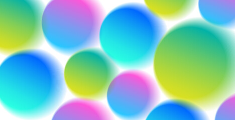 Colorful blurred bubbles creating smooth texture on white background, abstract pattern