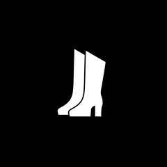 Women\'s shoes icon isolated on black background.