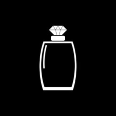 Perfume icon. Simple style perfume shop  icon isolated on black