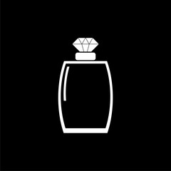 Perfume icon. Simple style perfume shop  icon isolated on black