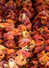 dried red peppers isolated 