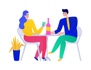 Cafe Flat Illustration