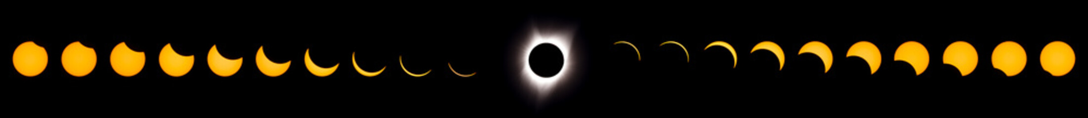 Total Solar Eclipse 2017 Photographed in Madras, Oregon. Composite Image