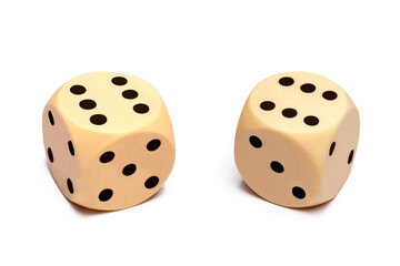 two dices isolated, png file