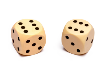 two dices isolated, png file