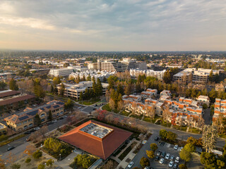 Aerial View of City Hall of Cupertino, CA