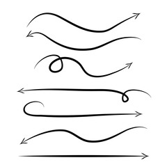 hand drawn arrows collection on white background