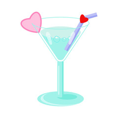 Martini glass icon with heart