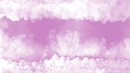 Heavenly bright pink smoke screen frame - abstract 3D illustration