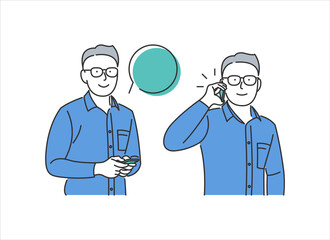 Icon illustration of two neat men ready to work