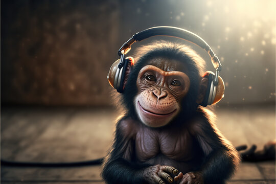 Monkey With Headphones Images – Browse 3,989 Stock Photos, Vectors, and  Video