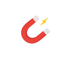 Red Magnet, horseshoe magnet logo design. Magnet vector icon on white background vector design and illustration.
