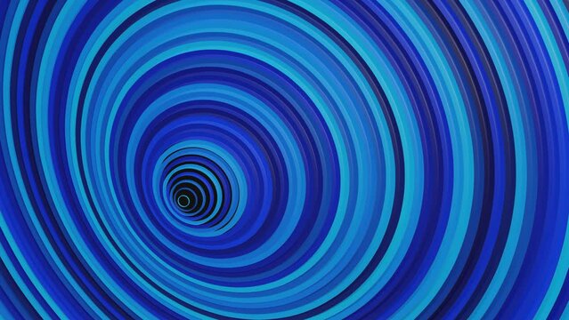 Smooth blue circles hypnotic pattern animation, Abstract seamless loop of 3D render circles, Geometric concept, Circles with the effect of displacement