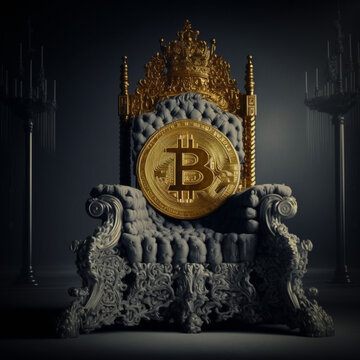 Bitcoin der K&ouml;nig der Cryptos auf seinem Thron