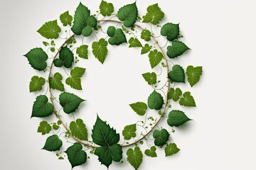 Illustrative vector design of a leaf vine circle. generative ai