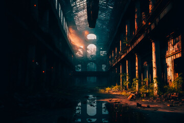 Abandoned factory, left to rot in the heart of the city