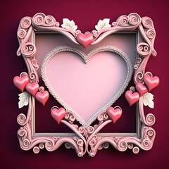 frame with hearts, Generative AI