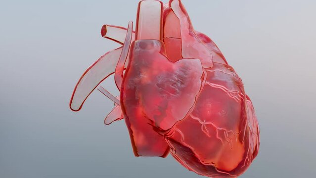 Human Heart beat Anatomy, isolated, 3d render