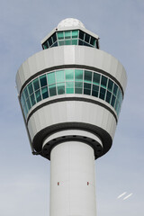 Fototapeta na wymiar air traffic control tower of sschiphol amsterdam airport