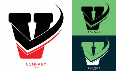 v letter logo vector design template elements
