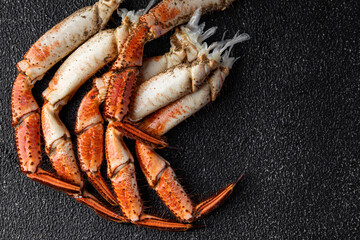 crab claws crustacean fresh seafood snack meal food on the table copy space food background rustic top view