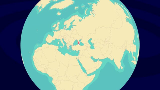Zooming To Sinop Location On Stylish World Globe
