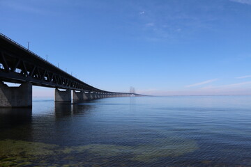 Fototapeta na wymiar The Öresund Bridge is world's longest cable-stayed bridge for combined road and rail transport, Sweden
