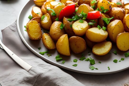 boiled potatoes with parsley - Genrate AI