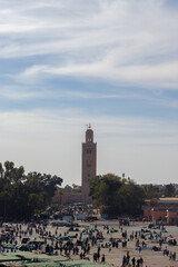 Fototapeta na wymiar Jamaa el Fna Square from above vertical
