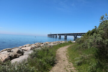 Obraz premium Landscape around Öresund Bridge at the Baltic Sea, Sweden
