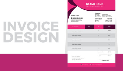 Invoice design template,Invoice design vector ,Invoice design,Creative invoice design.
