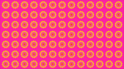 illustration with flower pattern shape on magenta background