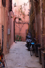 an empty alley photographed in marrakesh in january