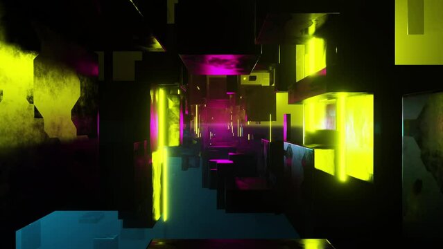 Futuristic Sci-Fi Cyber Tunnel HUD Loop. This looping motion graphics piece works great for title sequences, events, stage concert content, HUD and film.