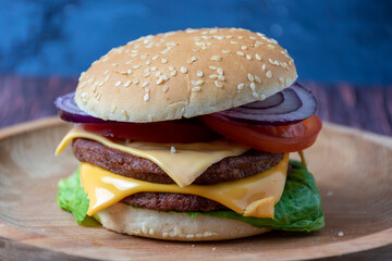 hamburger on a plate