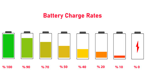 battery charge rates vector design.