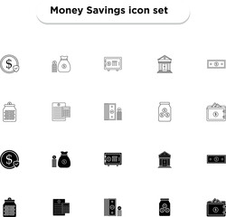 money savings Finance icon set