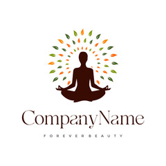 yoga logo design vector free