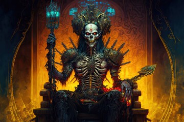 Lich Lord on his Throne Generative AI