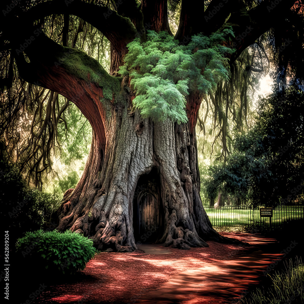 Aufkleber a large tree with many branches - generative ai