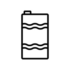 Juice box icon. Black contour linear silhouette. Front side view. Editable strokes. Vector simple flat graphic illustration. Isolated object on a white background. Isolate.